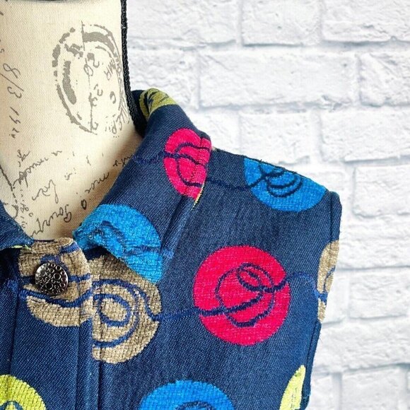 Christopher & Banks Colorful Collared Vest Balls of Yarn Design Size XL - Picture 7 of 10